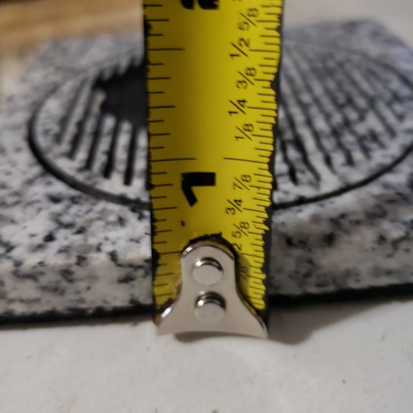 4 Marble Mountain Scape Summit Drink Coaster Set Rubber Back 4 Inch Black Grey - Picture 6 of 6